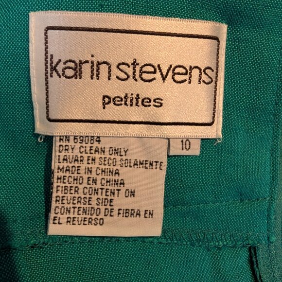 Karin Stevens 2- Piece Sheath Dress Short Sleeve Jacket Linen Embroidered Sz 10P - Picture 11 of 11